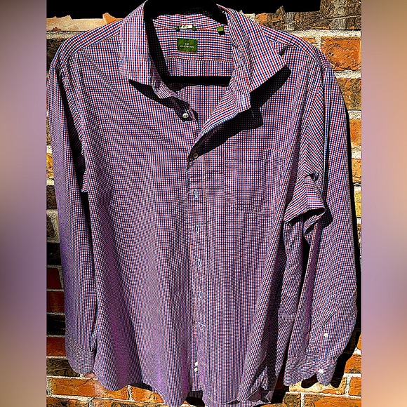 Sid Mashburn Blue/ Red Check Shirt. Wing Collar, 100% Cotton Men’s XL Slim Fit - Picture 8 of 13